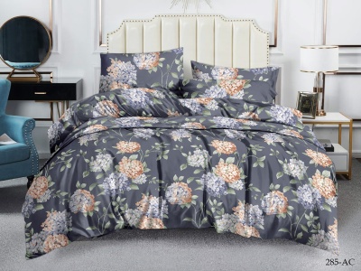 КПБ Cleo полисатин "Art Color" полуторный 145*215*1 150*220*1(±5) 70*70*2(±2) (15/285-AC, Цветы, Мультиколор)