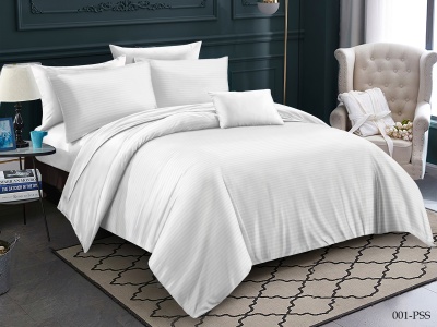 Ткань полисатин страйп однотонный 105 ± 5 гр/м2 (001-PSS(A), Однотонное, Белый)