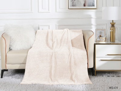 Плед Cleo "Orrizonte" велсофт полуторный 150*200 (150/002-OT, Полоска, Молочный) Плед Cleo "Orrizonte" велсофт полуторный 150*200 (150/002-OT, Полоска, Молочный)