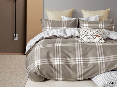 Ткань сатин набивной "Satin de' lux" 120 ± 5 гр/м2 (857-SK(A), Клетка, Мультиколор)