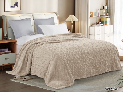 Плед Cleo "Gammi" велсофт полуторный 150*200 (150/005-GAM, Геометрия, Бежевый) Плед Cleo "Gammi" велсофт полуторный 150*200 (150/005-GAM, Геометрия, Бежевый)