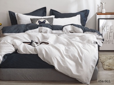 КПБ Cleo сатин набивной "Satin euro max" двуспальный 175*215*1 200*220*1(±5) 50*70*2(±2) (22/054-SLL, Клетка, Мультиколор)