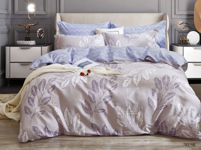 КПБ Cleo сатин набивной "Satin de Luxe" полуторный 150*210*1 160*230*1(±5) 70*70*2(±2) (15/782-SK, Ветви, Мультиколор)
