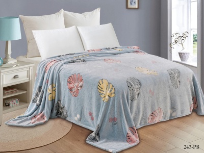 Плед Cleo "Bamboo" евро 200*220 микрофибра 100% (200/243-pb, Листья, Мультиколор)