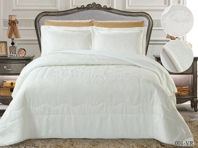 Покрывало Cleo "VERMONT" 220*240 50*70+5*2 в сумке (220/001-VRu, Узоры, Белый)