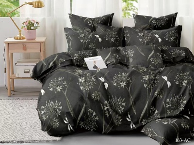 Ткань ПОЛИСАТИН 90 ± 5 гр/м2 (163-AC(A), Цветы, Черный) Ткань ПОЛИСАТИН 90 ± 5 гр/м2 (163-AC(A), Цветы, Черный)