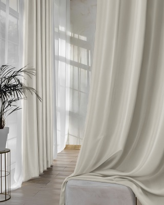 Ткань для штор Dimout 100% полиэстер b-300см (001-BLA, Однотонное, Бежевый)