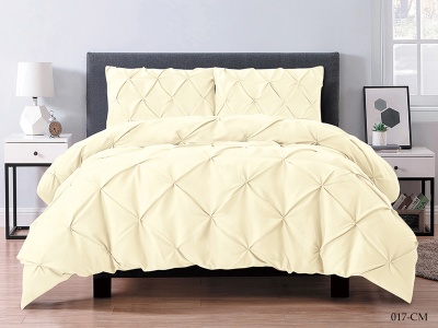 КПБ Cleo микросатин "Casa Mare" полуторный 150*215*1 150*200*25(±5) 50*70*2(±2) в коробке  (15/017-CM, Однотонное, Кремовый)