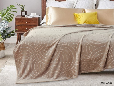 Плед CL HOME "Aura" велсофт полуторный 150*200 (150/004-AUR, Узоры, Бежевый)