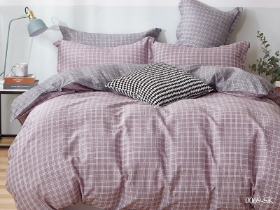КПБ Cleo сатин набивной "Satin de Luxe" евро 200*220*1 230*250*1(±5) 50*70+5*2 70*70*2(±2) (31/0069-SK, Клетка, Мультиколор)