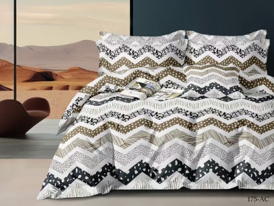 КПБ Cleo полисатин "Art Color" полуторный 145*215*1 150*220*1(±5) 70*70*2(±2) (15/175-AC, Зиг-заг, Мультиколор)