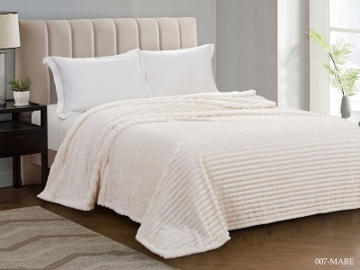 Плед CL HOME "Marmari" велсофт полуторный 150*200 MARE (CH150/007-MARE, Полоска, Молочный) Плед CL HOME "Marmari" велсофт полуторный 150*200 MARE (CH150/007-MARE, Полоска, Молочный)