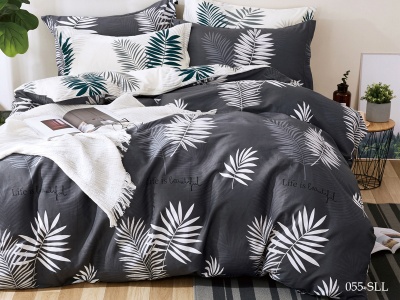 Ткань сатин набивной b-235 "Satin lux" 120 ± 5 гр/м2 (055-SLL(A), Листья, Мультиколор)