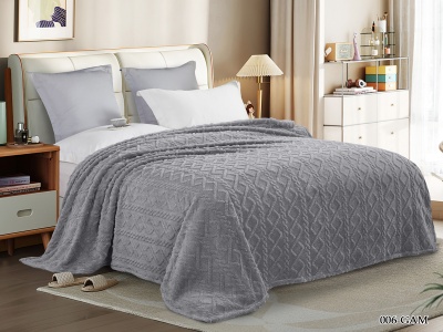 Плед Cleo "Gammi" велсофт двуспальный 180*200 (180/006-GAM, Геометрия, Серый) Плед Cleo "Gammi" велсофт двуспальный 180*200 (180/006-GAM, Геометрия, Серый)