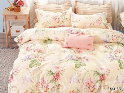 Ткань сатин набивной "Satin de' lux" 120 ± 5 гр/м2 (861-sk(A), Цветы, Мультиколор)