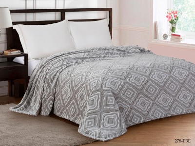 Плед CL HOME "BAMBOO"  двуспальный 180*200 микрофибра 100% в атласной ленте (180/278-pbe/LA, Орнамент, Серый) Плед CL HOME "BAMBOO"  двуспальный 180*200 микрофибра 100% в атласной ленте (180/278-pbe/LA, Орнамент, Серый)