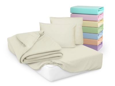 Наволочки Cleo трикотажные на молнии 50*70 100% хлопок (2шт.) (57/13, Однотонный, Экрю)