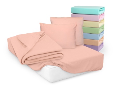 Наволочки Cleo трикотажные на молнии 50*70 100% хлопок (2шт.) (57/07, Однотонный, Персиковый)