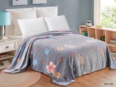 Плед CL HOME "BAMBOO"  полуторный 150*200 микрофибра 100% в атласной ленте (150/246-pbe/LA, Цветы, Мультиколор)