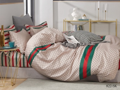 КПБ Cleo сатин набивной "Satin de Luxe" дуэт 150*210*2 230*250*1(±5) 50*70+5*2 70*70*2(±2) (41/822-SK, Геометрия, Мультиколор)