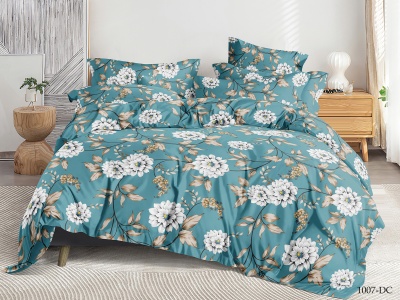 Ткань ПОЛИСАТИН 80 ± 5 гр/м2 (1007-DC(A), Цветы, Зеленый)