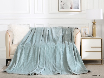 Плед CL HOME "COLETTA" велсофт полуторный 150*200 в атласной ленте (150/005-COL/LA, Оригинальное, Голубой)