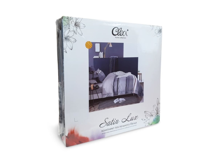 КПБ Cleo сатин набивной "Satin Lux" полуторный 145*215*1 150*220*1(±5) 70*70*2(±2) (15/020-SL, Абстракция, Серый) КПБ Cleo сатин набивной "Satin Lux" полуторный 145*215*1 150*220*1(±5) 70*70*2(±2) (15/020-SL, Абстракция, Серый)