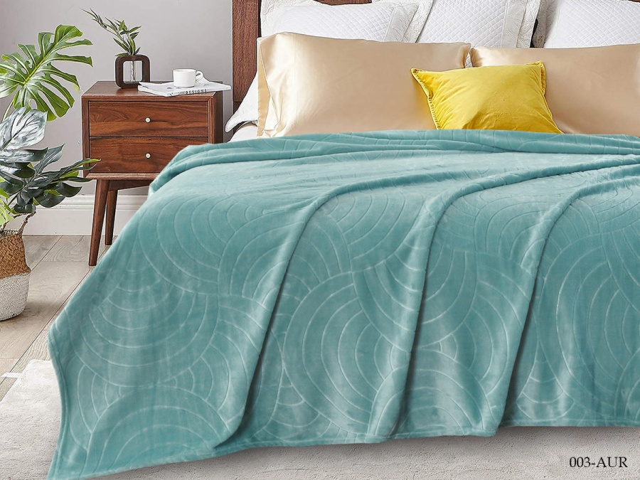 Плед Cleo "Aura" велсофт полуторный 150*200 (CL150/003-AUR, Узоры, Зеленый) Плед Cleo "Aura" велсофт полуторный 150*200 (CL150/003-AUR, Узоры, Зеленый)