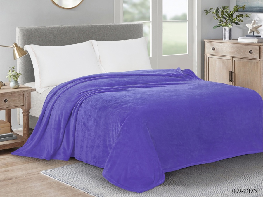 Плед Cleo "Virginia" велсофт двуспальный 180*200 (180/009-ODN, Однотонное, Фиолетовый)