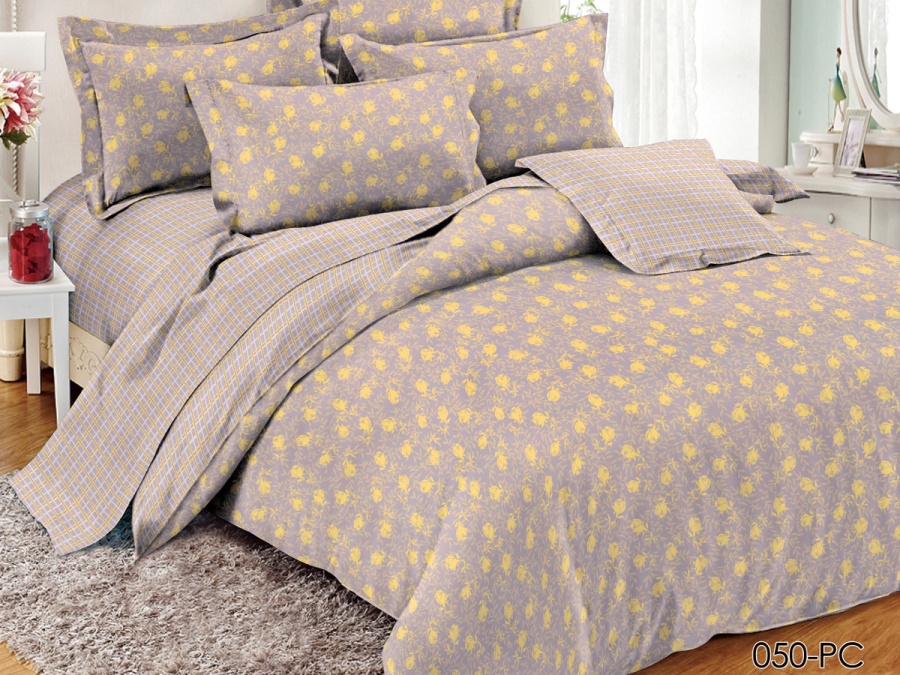 КПБ Cleo Поплин "Pure Cotton" дуэт 145*215*2 220*240*1(±5) 50*70*2(±2) 70*70*2(±2) в ПВХ (41/050-PC, Цветы, Бежевый)