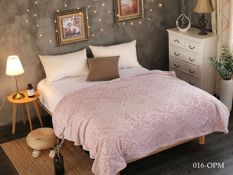 Плед Cleo "Moreska" велсофт полуторный 150*200 (150/016-OPM, Узоры, Розовый)