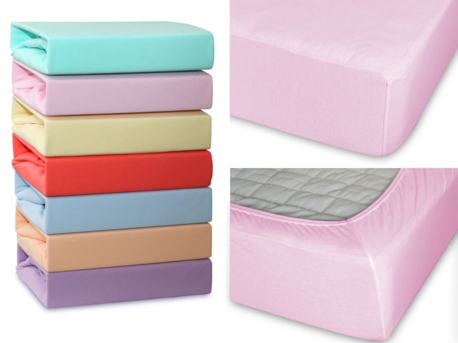 Простыня Cleo трикотажная на резинке (св. розовый)