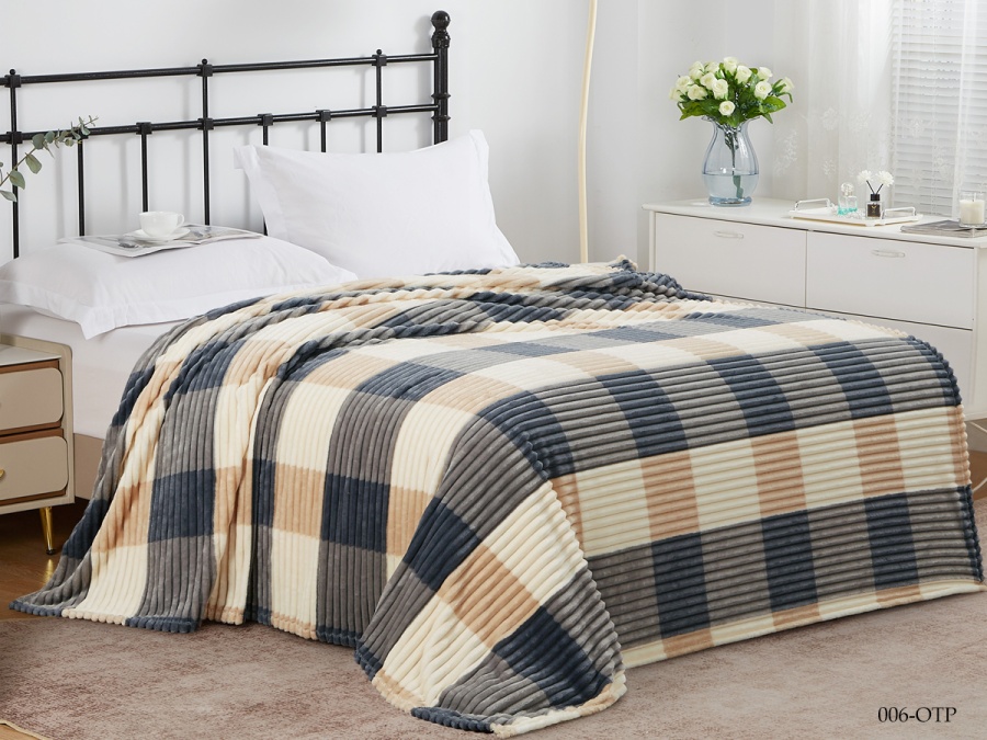 Плед Cleo "Orrizonte Print" велсофт двуспальный 180*200 (CL180/006-OTP, Полоска, Мультиколор)