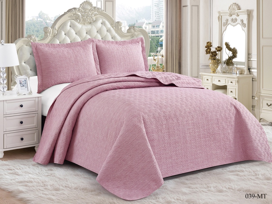 Покрывало Cleo "MUSCAT" 230*250 50*70+5см*2 (230/039-MT, Однотонное,Розовый)