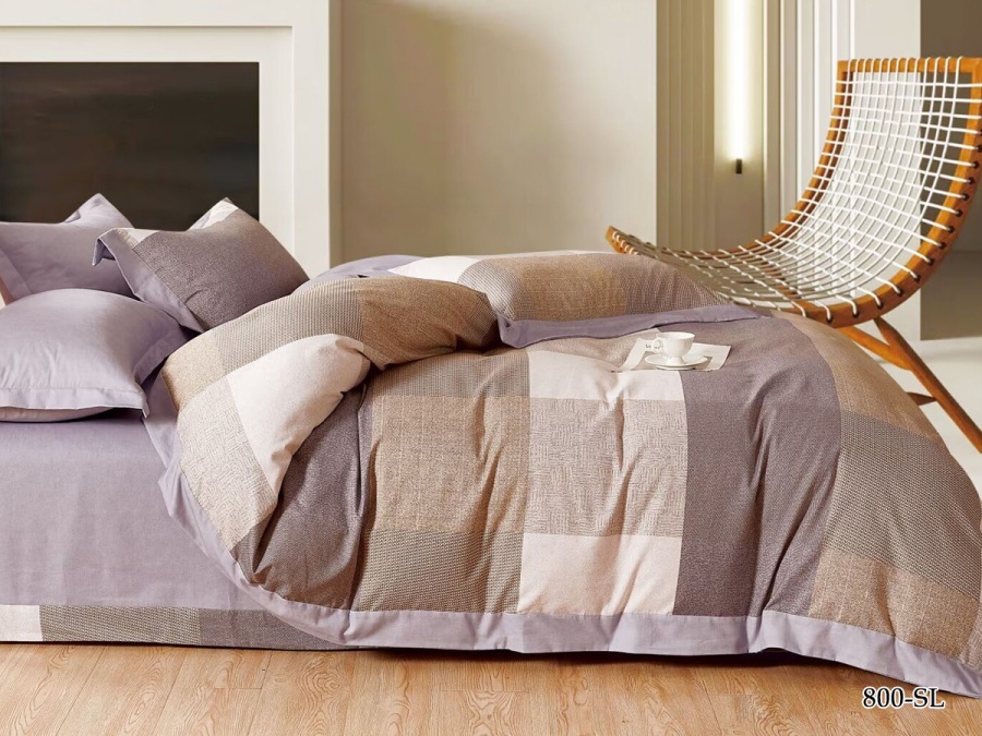 КПБ Cleo сатин набивной "Satin Lux" евро 200*220*1 220*240*1(±5) 50*70*2(±2) 70*70*2(±2) (CL31/800-SL, Геометрия, Мультиколор)