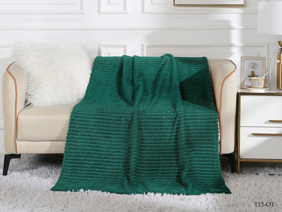 Плед Cleo "Orrizonte" велсофт полуторный 150*200 (150/113-OT, Полоска, Зеленый) Плед Cleo "Orrizonte" велсофт полуторный 150*200 (150/113-OT, Полоска, Зеленый)