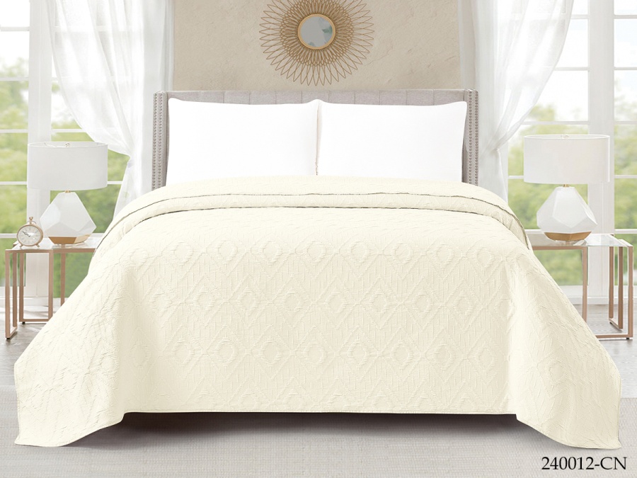 Покрывало Cleo "CAROLINE" 240*260 (240/012-CN, Однотонное, Молочный) Покрывало Cleo "CAROLINE" 240*260 (240/012-CN, Однотонное, Молочный)