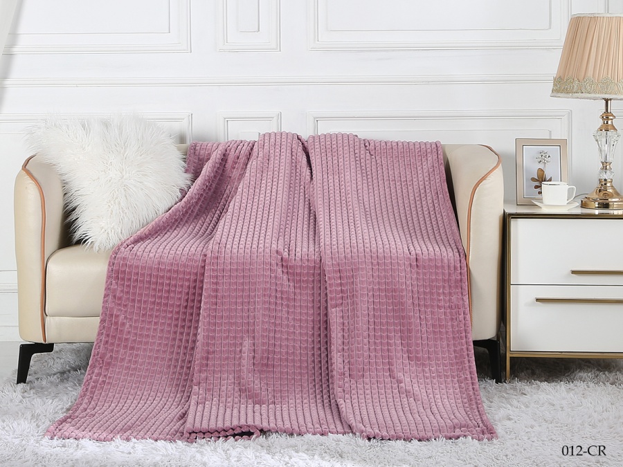 Плед Cleo "Carre"  велсофт полуторный 150*200 (150/012-CR, Клетка, Розовый)