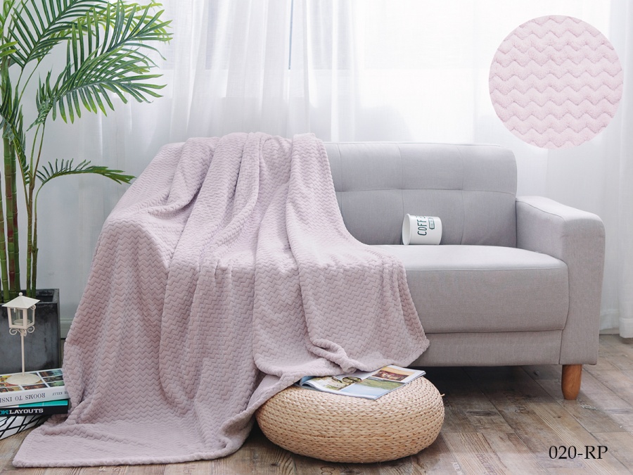 Плед Cleo "Royal plush" велсофт полуторный 150*200 (150/020-RP, Зигзаг, Розовый)