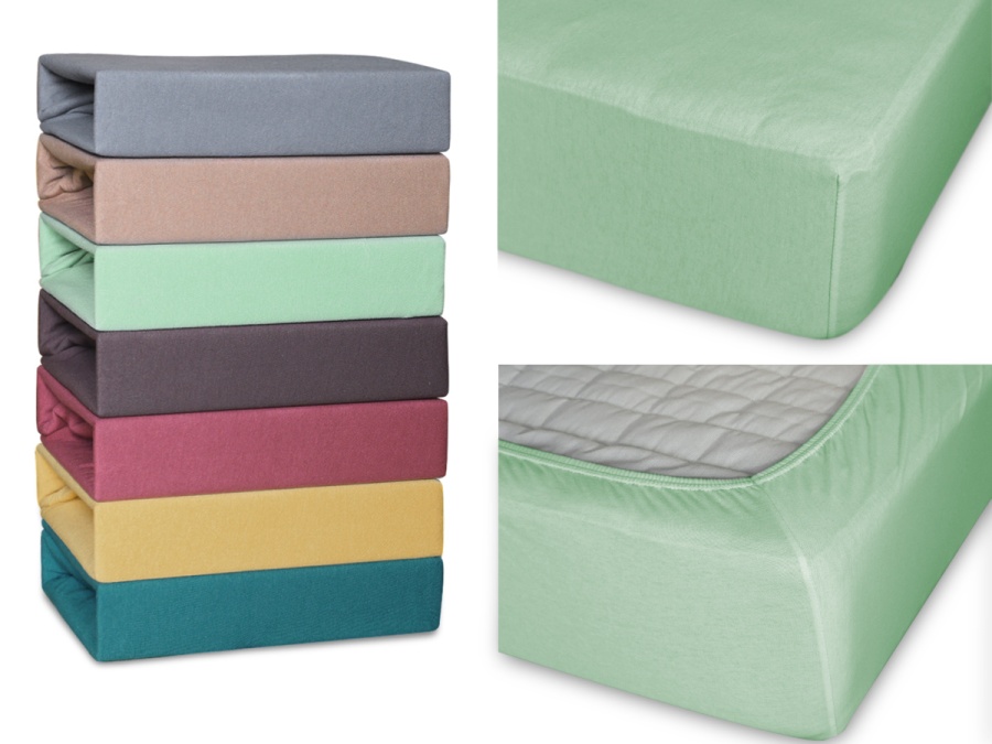 Простыня Cleo трикотажная на резинке (оливковый)