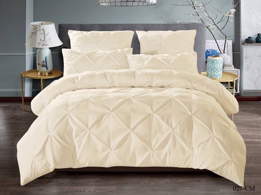 КПБ Cleo микросатин "Casa Mare" евро 200*220*1 180*200*25(±5) 50*70*2(±2) 70*70*2(±2) в коробке (31/027-CM, Однотонное, Кремовый)