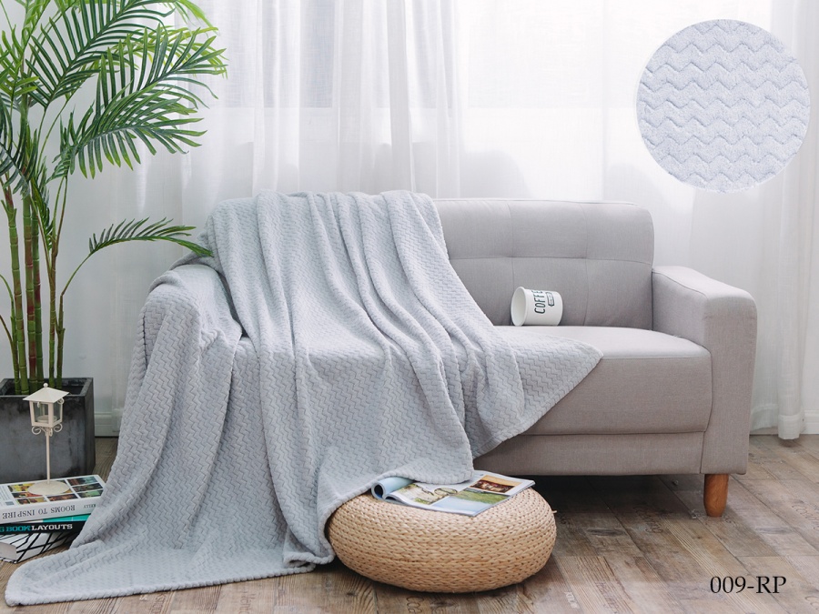 Плед CL HOME "Royal plush" велсофт полуторный 150*200 (CH150/009-RP, Зигзаг, Серый)