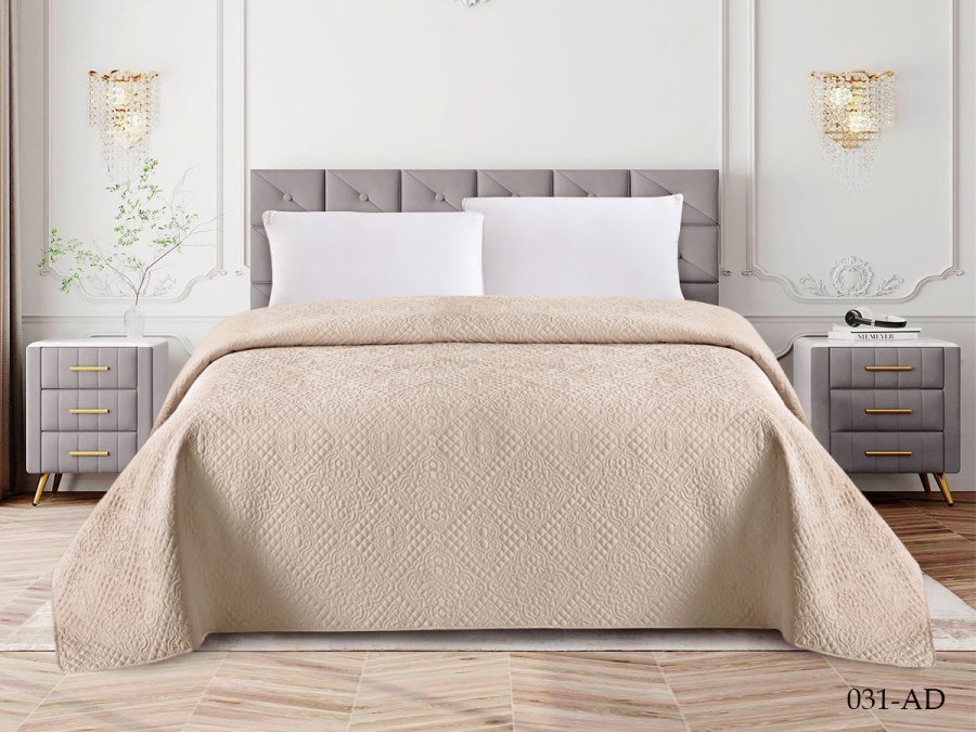 Покрывало Cleo "ANDORA" 220х240 (220/031-AD, Однотонное , Кремовый)