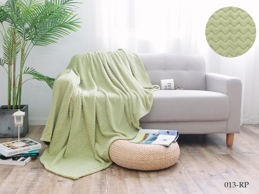 Плед Cleo "Royal plush" велсофт полуторный 150*200 (150/013-RP, Зигзаг, Зеленый)