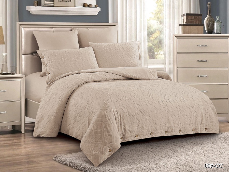 КПБ Cleo "Candy Cotton" двуспальный 180*210*1 230*250*1(±5) 50*70+7*2(±2) 70*70*2(±2)  (21/005-CC, Однотонное, Бежевый)