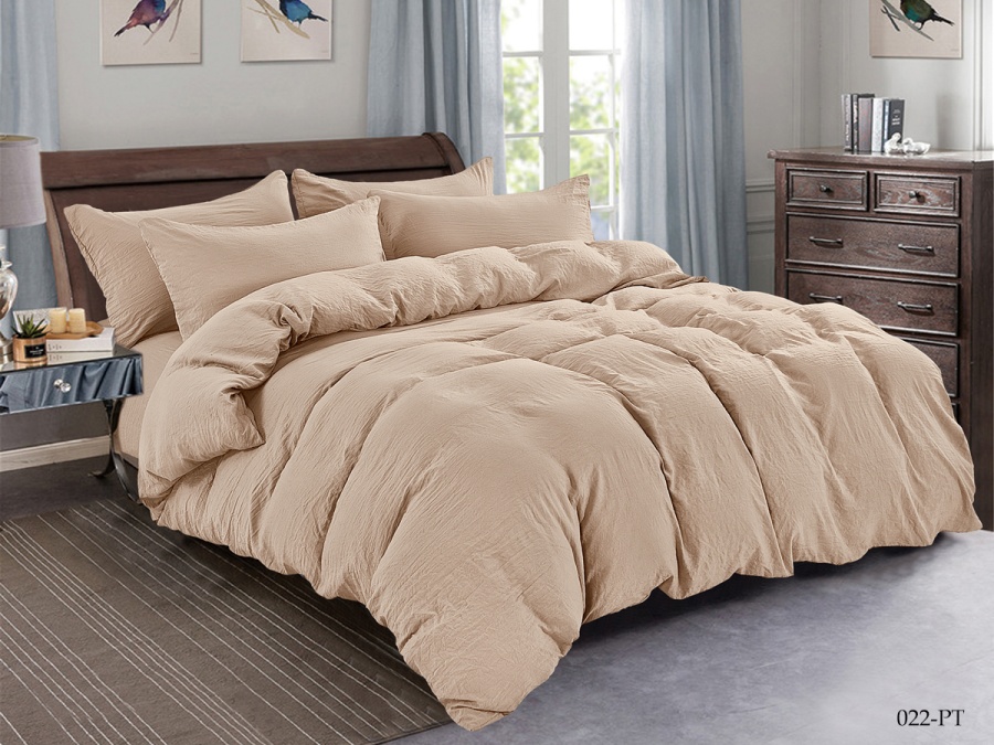 КПБ CL HOME микросатин "Pastel Symphony" полуторный 150*210*1 160*230*1(±5) 70*70*2 в ПВХ (15/022-PT, Однотонное, Кремовый)