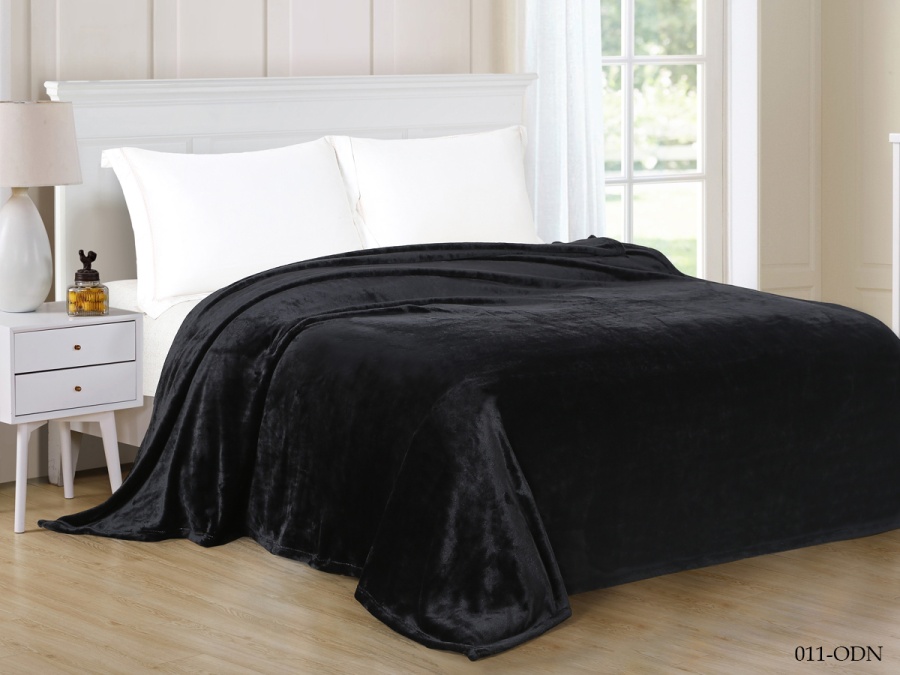 Плед Cleo "Virginia" велсофт евро 200*220 (200/011-ODN, Однотонное, Черный)