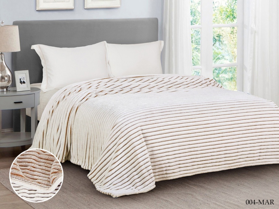 Плед Cleo "Marmari" велсофт полуторный 150*200 (150/004-MAR, Полоска, Коричневый)