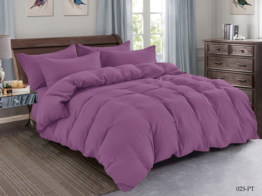 КПБ CL HOME микросатин "Pastel Symphony" полуторный 150*210*1 160*230*1(±5) 70*70*2 в ПВХ (15/025-PT, Однотонное, Сиреневый)
