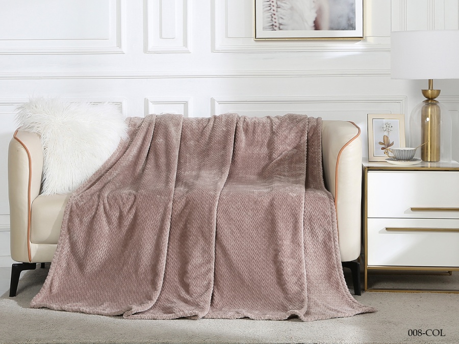 Плед Cleo "Coletta" велсофт полуторный 150*200 (CL150/008-COL, Оригинальное, Бежевый)